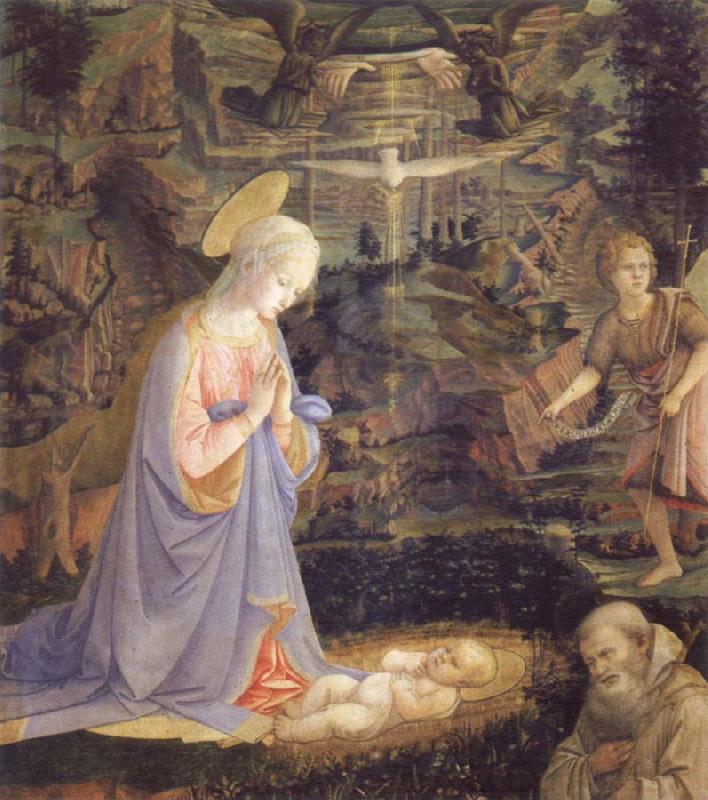 Fra Filippo Lippi Adoration of Child with St.Bernard Sweden oil painting art